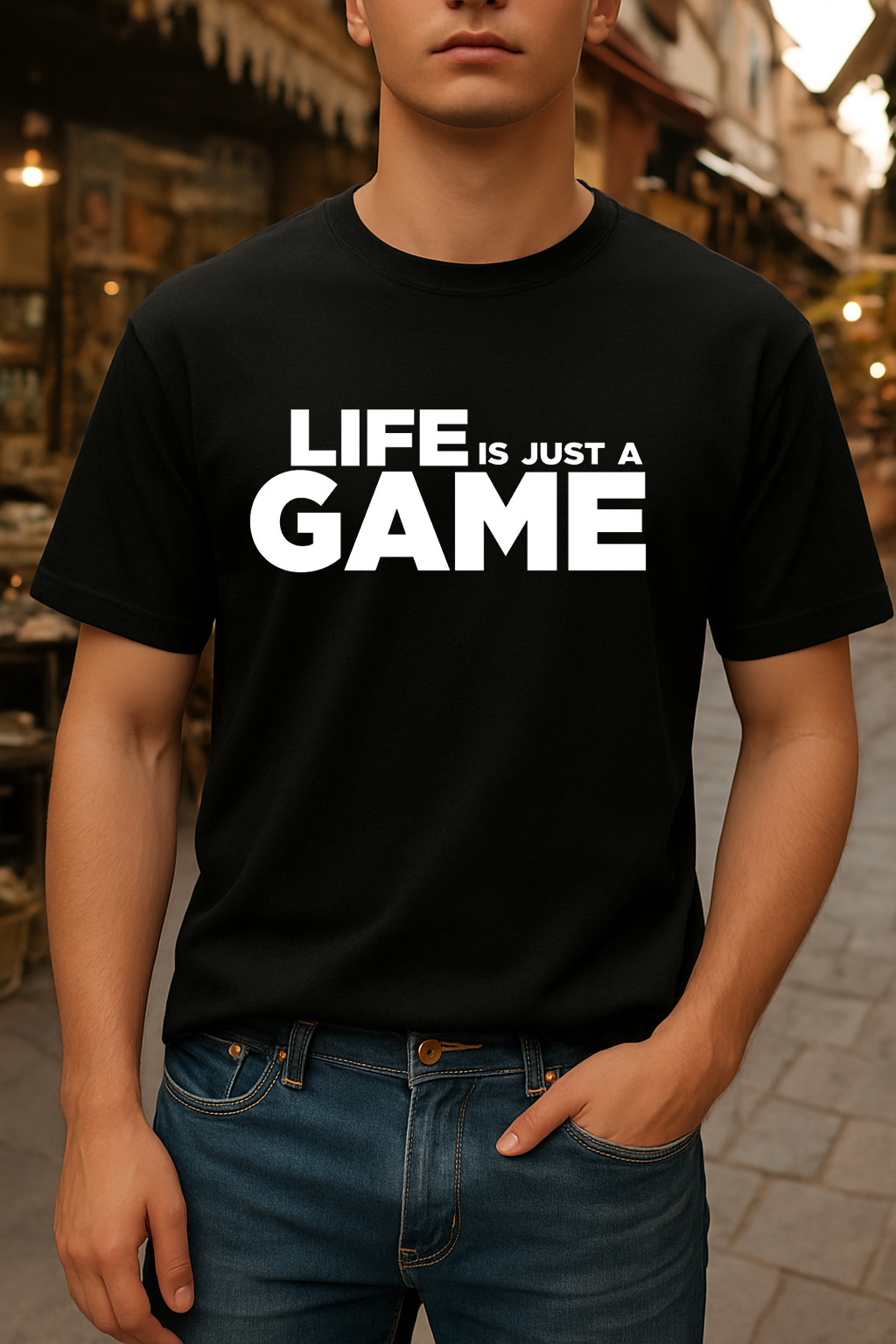 Life Is A Game Street Wear Black shirt (Black Theem)