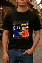 Naruto vs Sasuke Final Bond – Black Anime T-Shirt