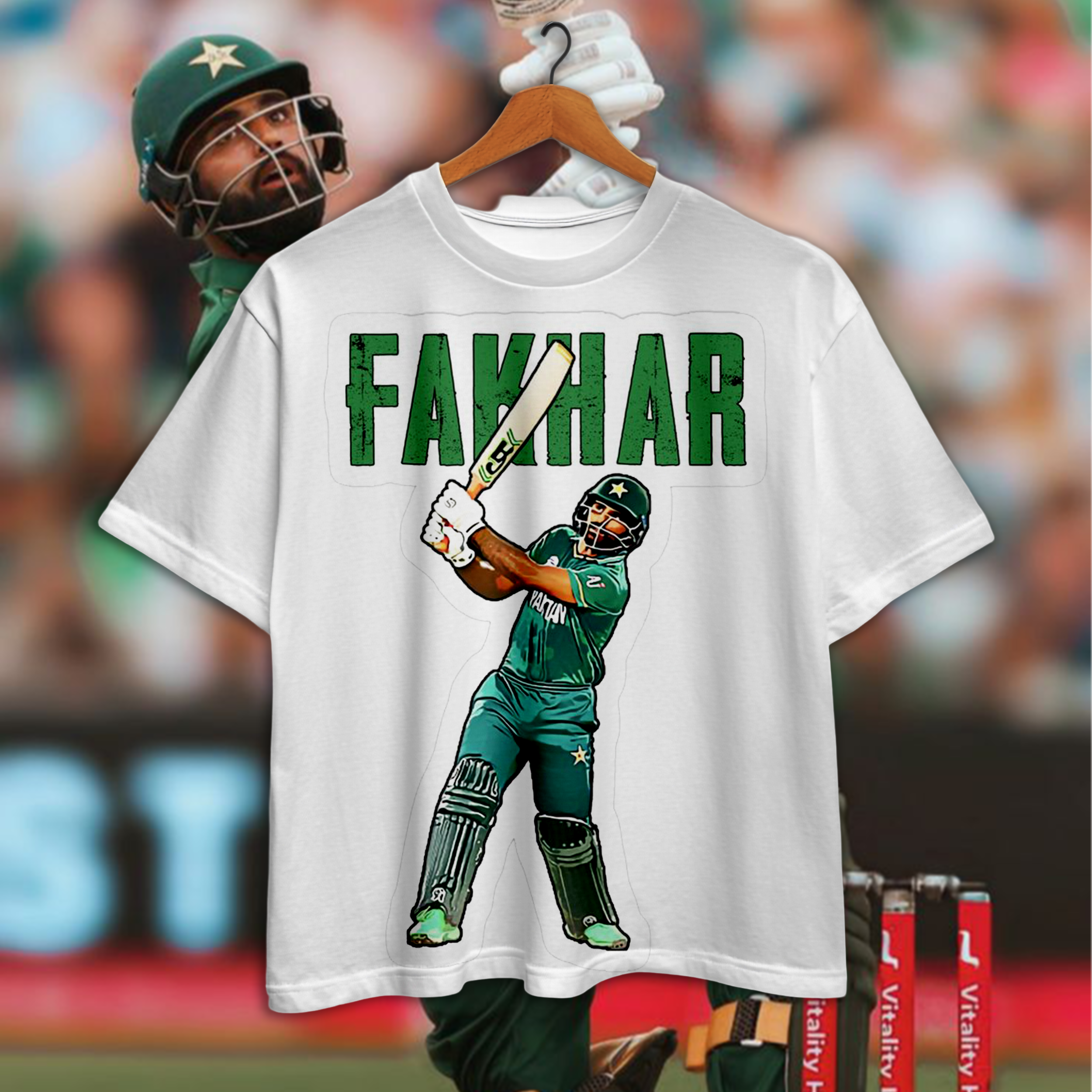 Fakhar Zaman White Shirt