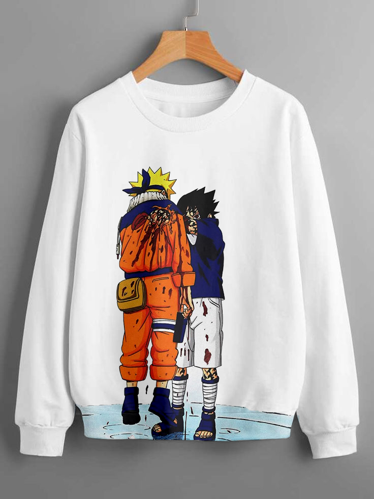 Sasuke’s Chidori Strike on Naruto – White Anime Shirt