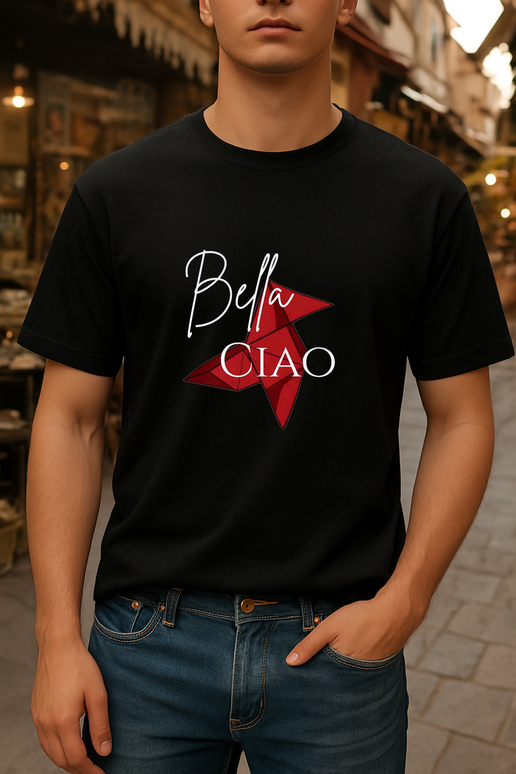 Bela Ciao Money Heist  T-shirt (Black Theme)