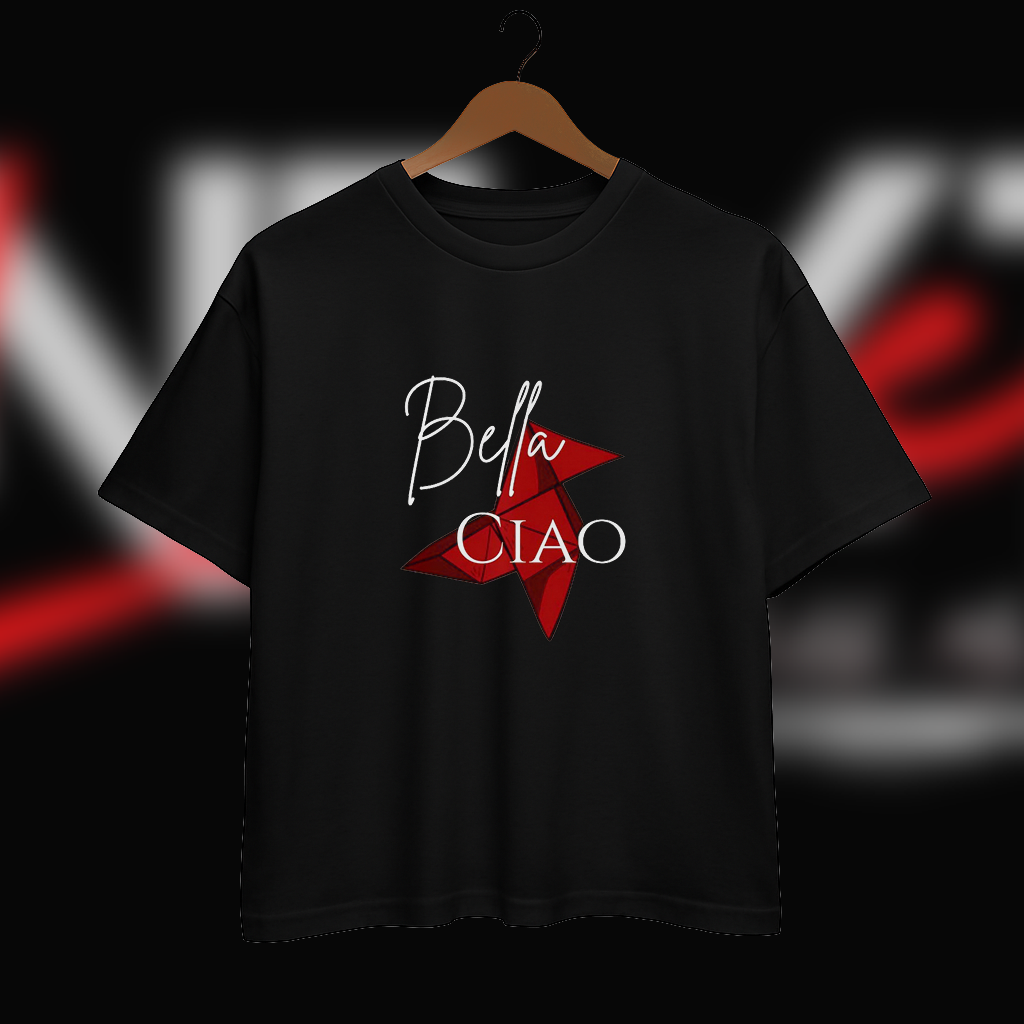 Bela Ciao Money Heist  T-shirt (Black Theme)