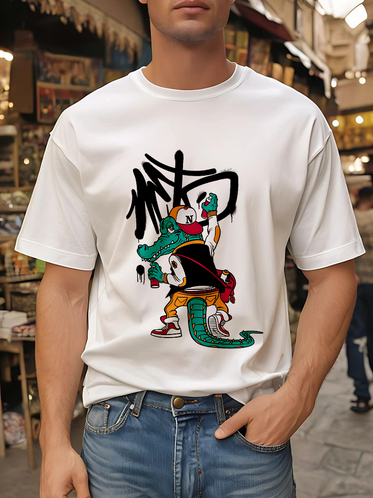 Crocodile Street Wear White Shirt