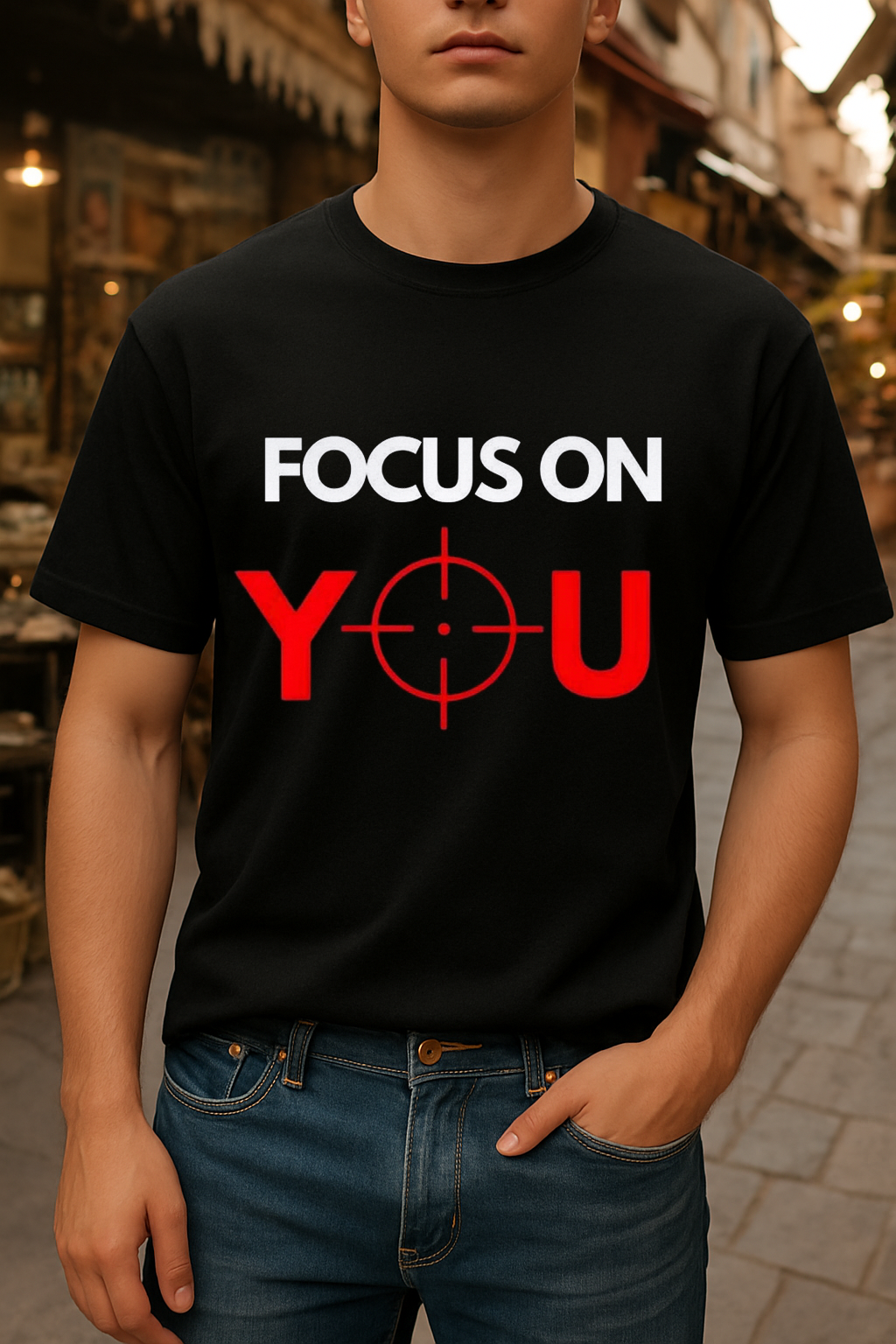 Focus On You Street Wear Black shirt (Black Theem)