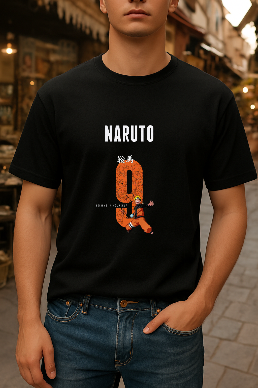 Naruto fans shirt black