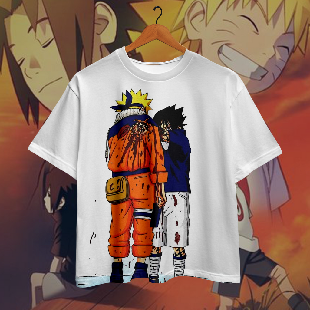 Sasuke’s Chidori Strike on Naruto – White Anime Shirt